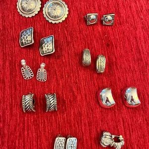 9 pair of adorable clip on earrings - like new! 3 pair are Brighton!